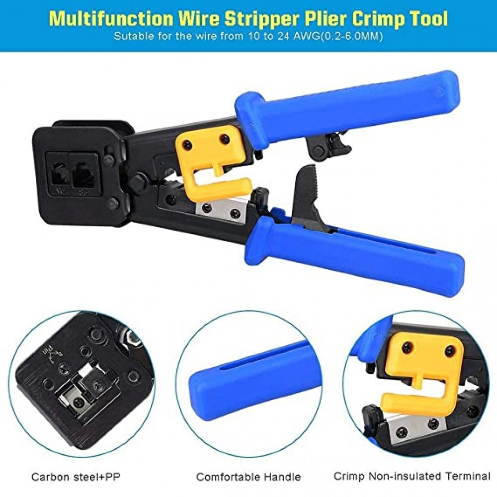 CRIMPING TOOL FOR PASS THRU RJ45 CONNECTORS