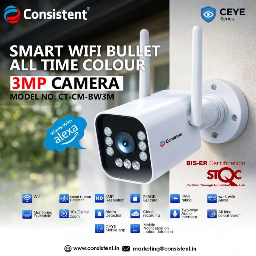 CONSISTENT 3MP WIFI BULLET CAMERA CT-CM-BW3M