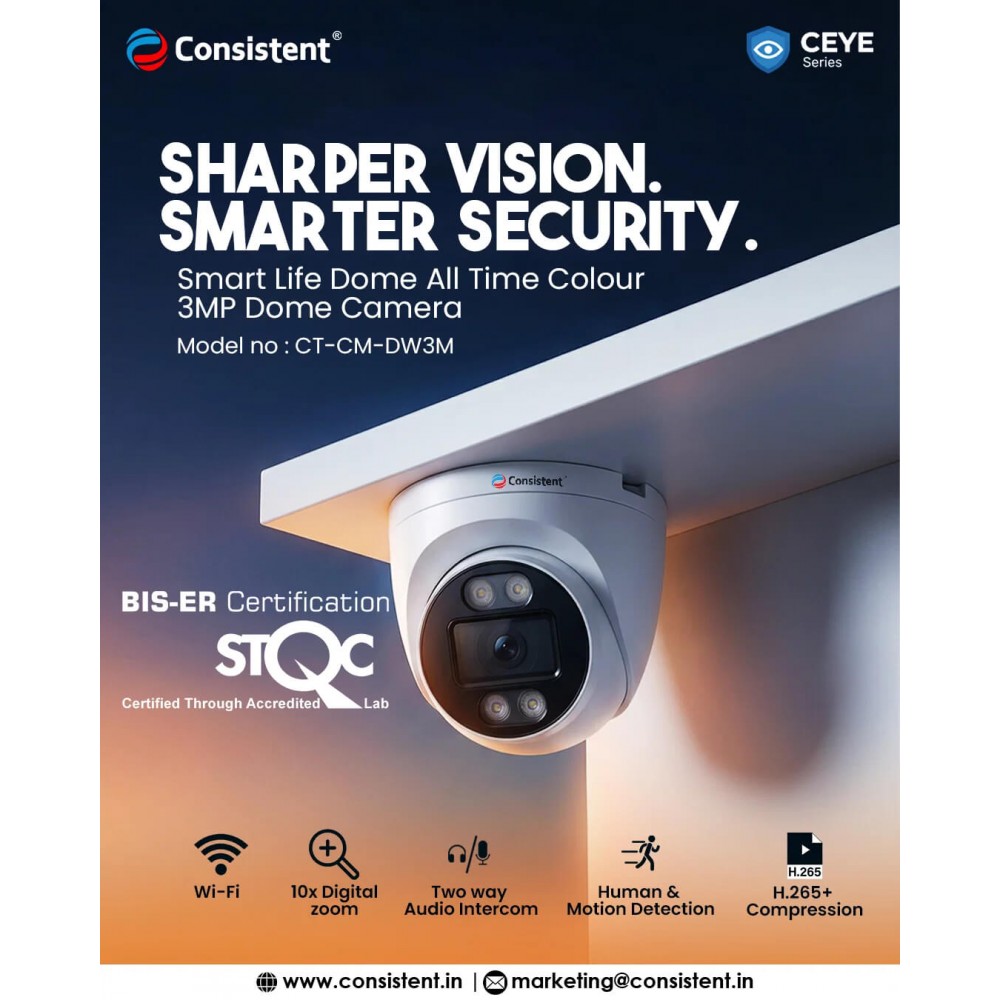 CONSISTENT 3MP WIFI DOME CAMERA CT-CM-DW3M