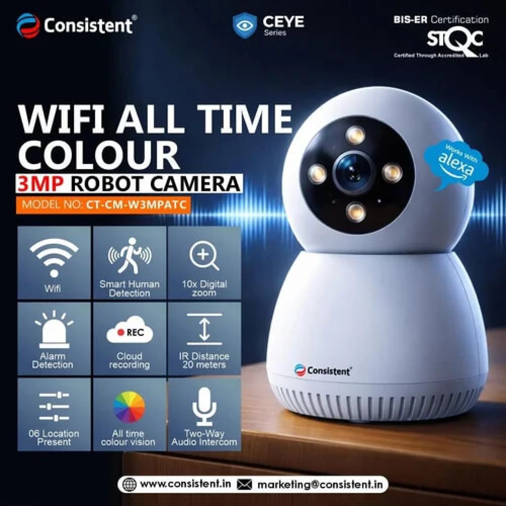 CONSISTENT 3MP WIFI ROBOT CAMERA CT-CM-W3MPATC