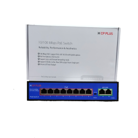 CP PLUS 10 PORT FAST ETHERNET SWITCH 8 POE +2 UP-LINK  CP-DNW-HP8H2-96