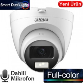 DAHUA HD 2MP SMART DUAL LIGHT DOME CAMERA WITH BUILT IN MIC DH-HAC-T1A21P-U-IL-A