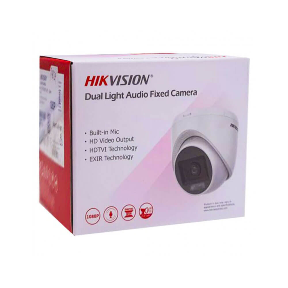 HIKVISION HD 2MP DUAL LIGHT DOME IN-BUILT AUDIO CAMERA DS-2CE76D0T-LPFS
