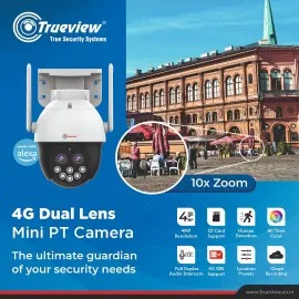 TRUEVIEW 4G SIM PAN TILT CAMERA DUAL LENS 10X ZOOM T18155-AF
