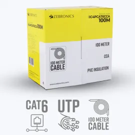 ZEBRONICS CAT6 UTP LAN CABLE 100 MTR ZEB-IC4PCAT6CCA-100M