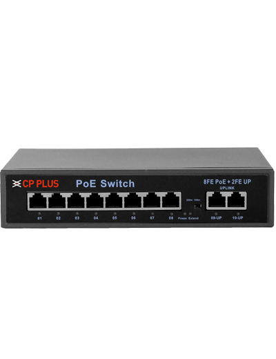 CP PLUS POE SWITCH 8+2 PORT CP-SAVW-HPU8H2-96