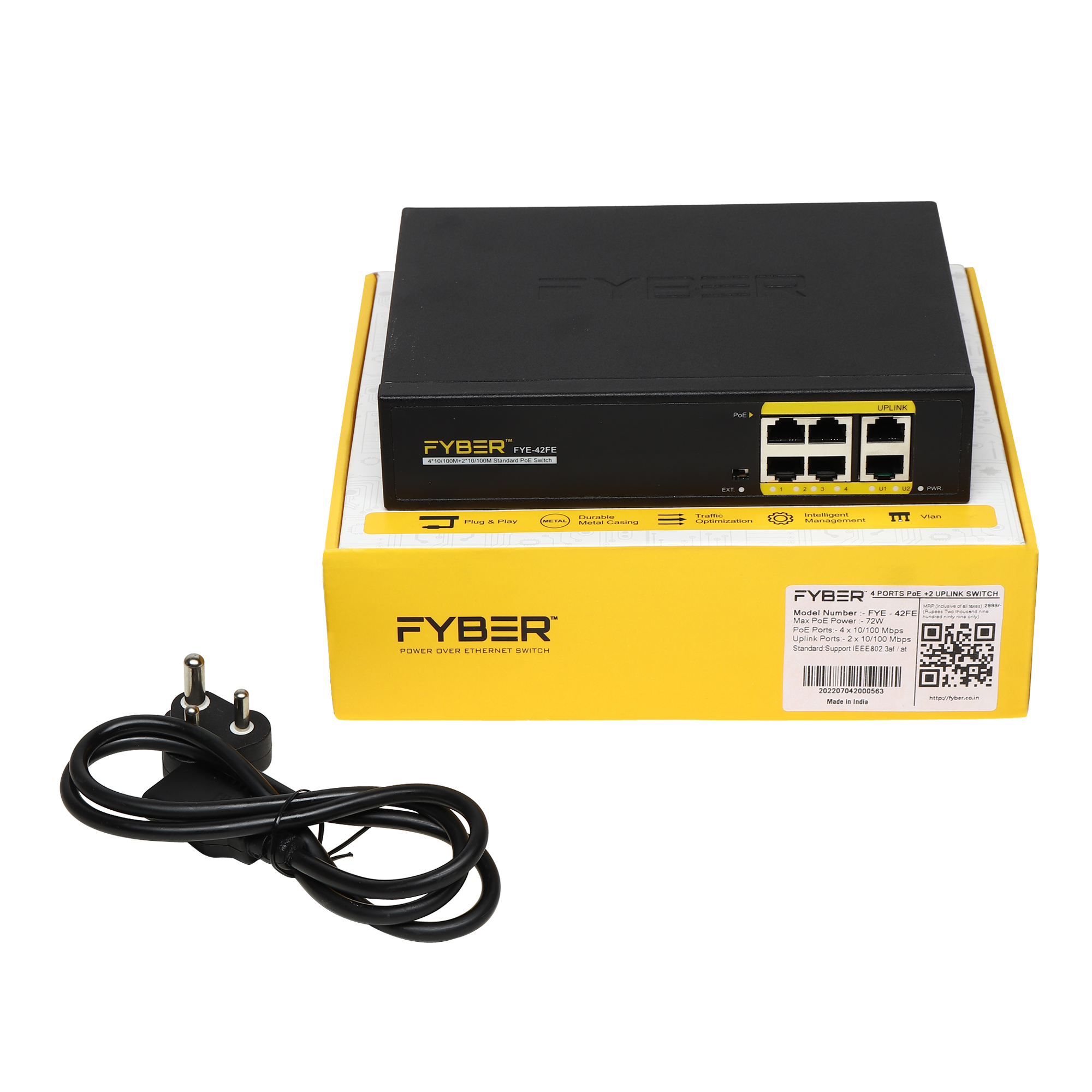 FYBER POE SWITCH 4+2 PORT FYA-42FE