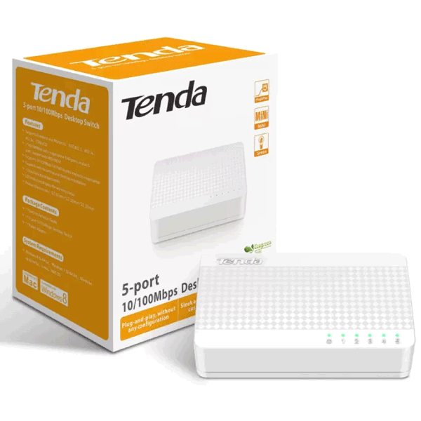 TENDA 5 PORT 10/100Mbps ETHERNET SWITCH S105