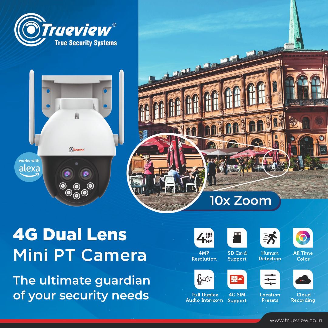 TRUEVIEW 4G SIM PAN TILT CAMERA DUAL LENS 10X ZOOM